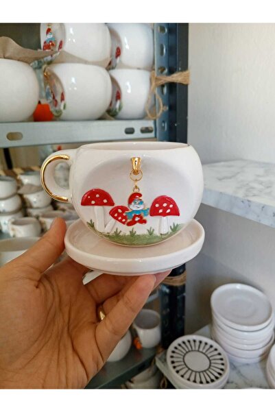 Ceresshop EL YAPIMI ŞİRİNLER CHARMLI SERAMİK MUG