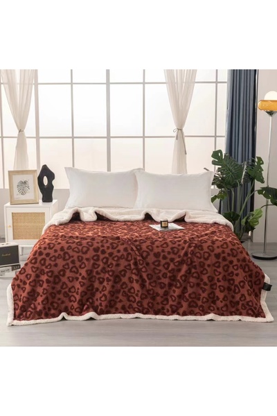 OEM Cocolino blanket with plush back for double bed, embossed heart pattern, practical, fine texture, BW-8