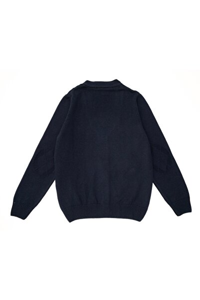 Doctor junior Erkek Çocuk Baklava Desenli Düğmeli Lacivert Okul Hırkası