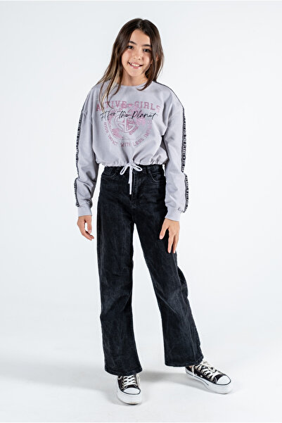 Kyron Girl's Printed Drawstring Waist Long Sleeve Sweatshirt