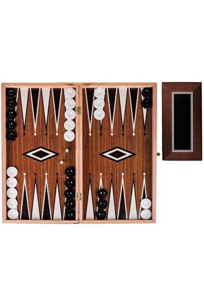 SHOPIENS Wooden Backgammon Game Shopiens® with Pieces and Dice, 29 x 15 cm