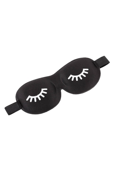 SHOPIENS Sleeping Mask, Satin Model, 3D Genes, Black, 21x9cm, MYONNA IT & E- COMMERCE ®