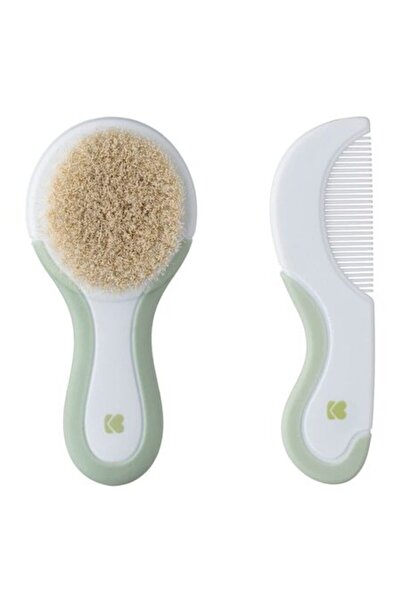 SHOPIENS Set 2 Bucati Perie Si Pieptene Bebelusi Fir Verde Menta Alb