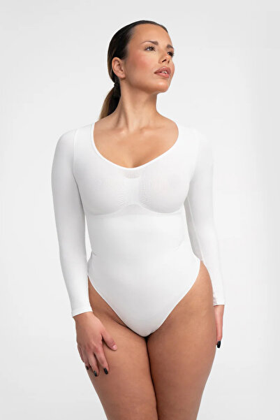 FANLEY Жіночий безшовний корсет-боді з довгими рукавами – підтягуючий, для талії, для формування фігури