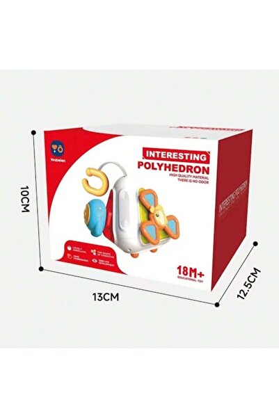 OEM Cub Poliedru Interactiv cu 4 Activitati Senzorial, 18 luni +