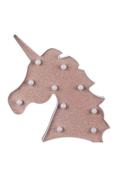 SHOPIENS Unicorn decorativ cu 10 becuri LED cu sclipici Shopiens®, roz, 25 x ...