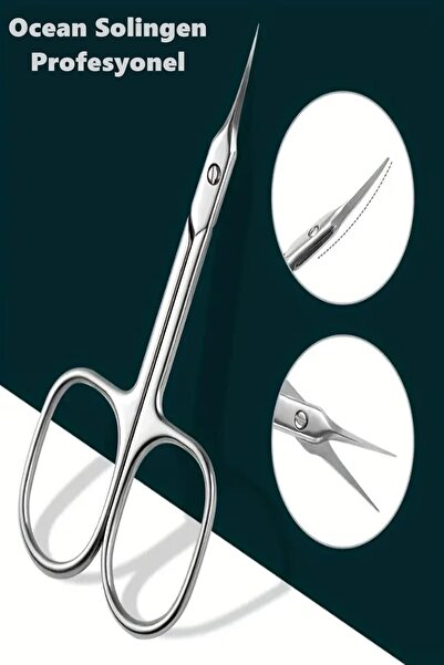 MasterCar Solingen Ocean Kıvrımlı Tırnak Eti Makası Profesyonel Manikür Küçük Makas Paslanmaz Çelik