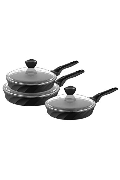 Amboss Vento 6 Piece Cast Iron Pan with Glass Lid 18-22-26 cm