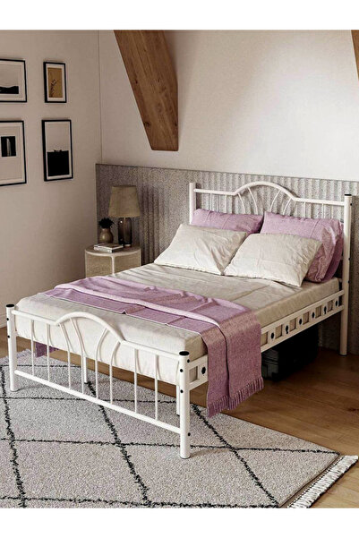 Avensis Argimo Bella Çift Kişilik Ferforje Metal Karyola Beyaz