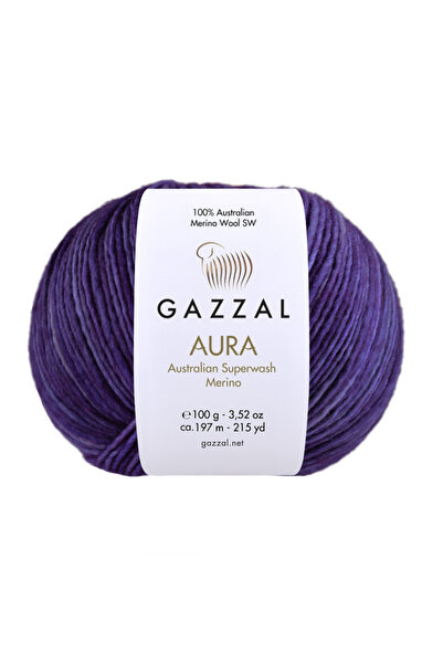 Gazzal Aura El Örgü İpi 50 gr 115 mt El Boyaması Alpaka Yün Akrilik Karışımlı...
