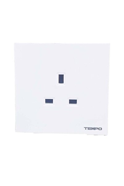 Tempo 13A Socket without Switch white Slim Piano