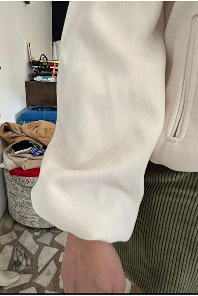 nidistore Women's Balloon Sleeve Cashmere Bomber Jacket