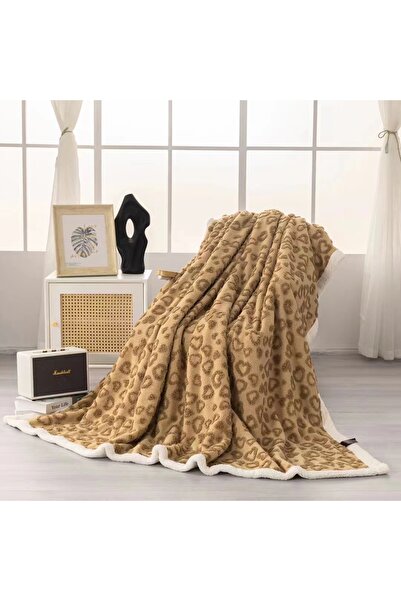 OEM Cocolino blanket with plush back for double bed, embossed heart pattern, practical, fine texture, BW-2