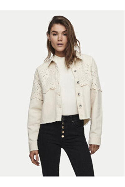 ONLY Women's Denim jacket 15232378 Beige