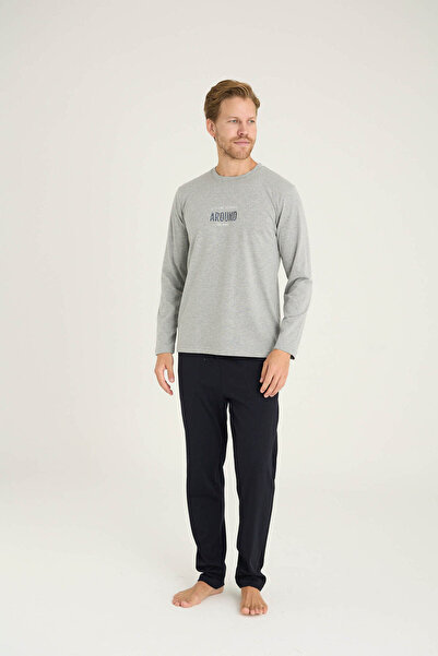 KLY 100% Cotton Men's O-Collar Pajama Set Stylish Design - Outerwear