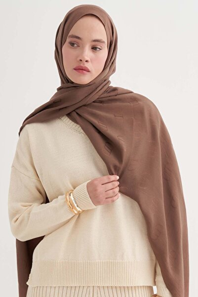 carell Monogram Pattern Liora Cotton Shawl Earth