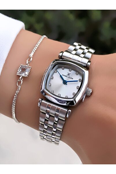 Daniel Klein Orijinal Kadın Kol Saati Su Geçirmez Gümüş Renk Çelik Kordon Bileklik Hediyeli DKB584C1