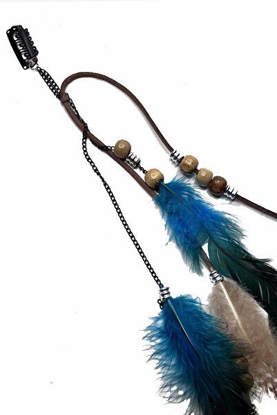 New Obsessions Lanț de păr boem cu pene Rasta