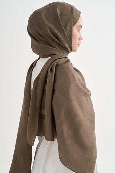 carell Geometric Pattern Liora Cotton Shawl Olive Green