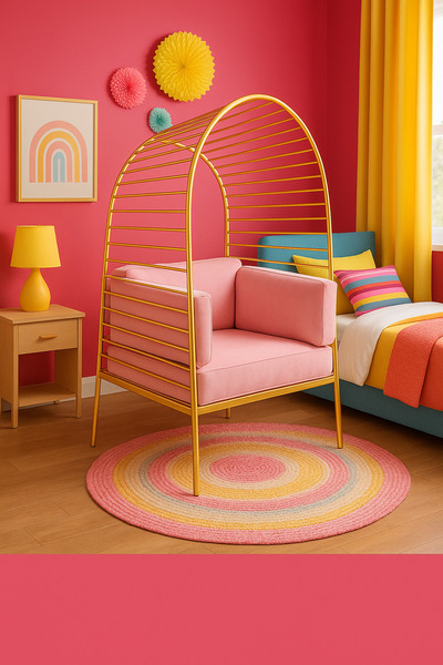 SCY Vivanco Modern Berjer Koltuk KREM-SİYAH-LACİVERT-PEMBE-GOLD