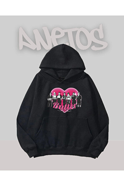 Anetos سويت شيرت بتصميم زبدة أسود مطبوع من الأمام