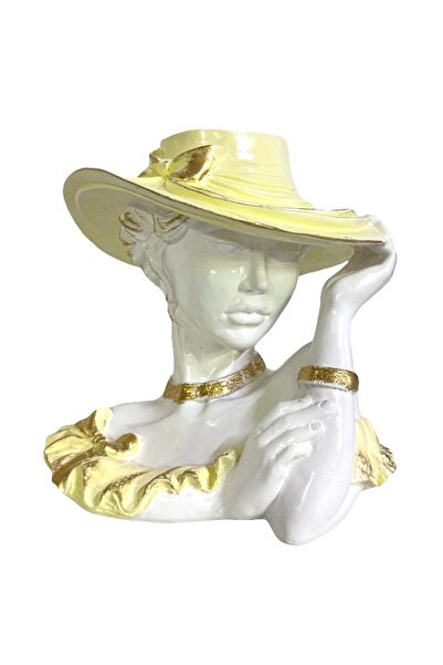 velve Vaza Hat Flower Lady, Crem, 30 cm