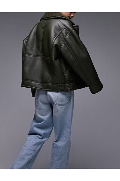 TopShop Topshop fur coat, khaki