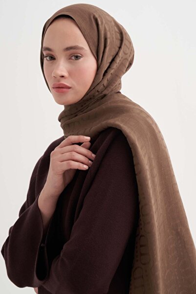 carell Luxe Desen Liora Cotton Shawl Mocha