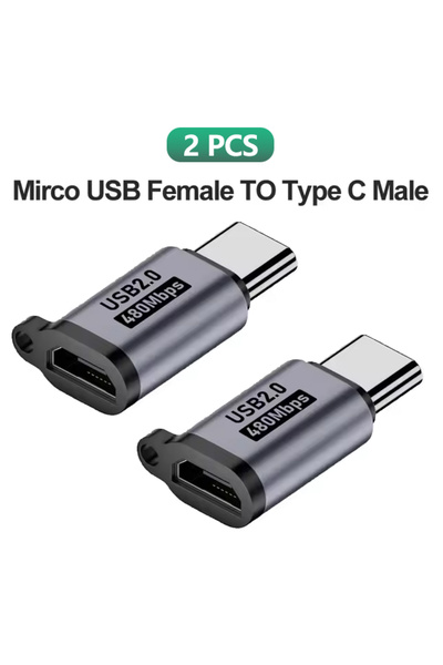 Choice محولان من نوع MicroUSB إلى USB Type-C، محول من نوع Type-C إلى Micro US...
