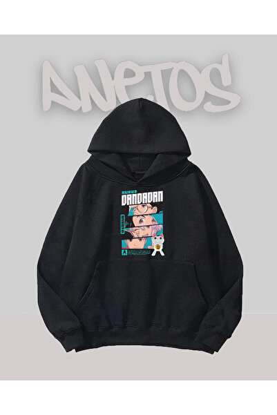 Anetos سويت شيرت أسود مطبوع من الأمام بتصميم داندادان