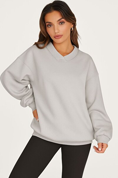 BENROMA SWEATSHIRT UNISEX CU DECOLTEU IN V