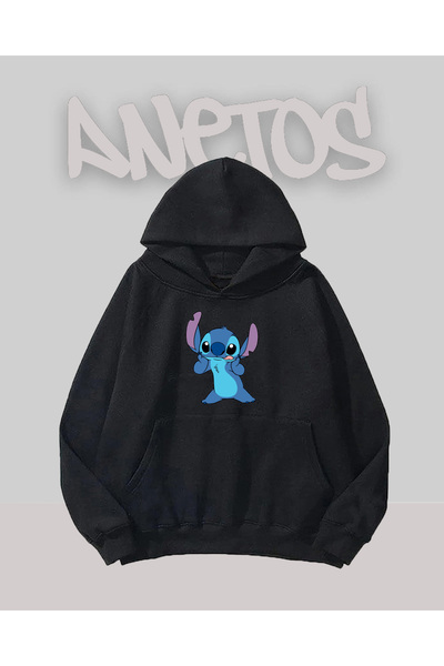 Anetos Sitcth 1 Design Negru Față cu imprimeu Swea tricou