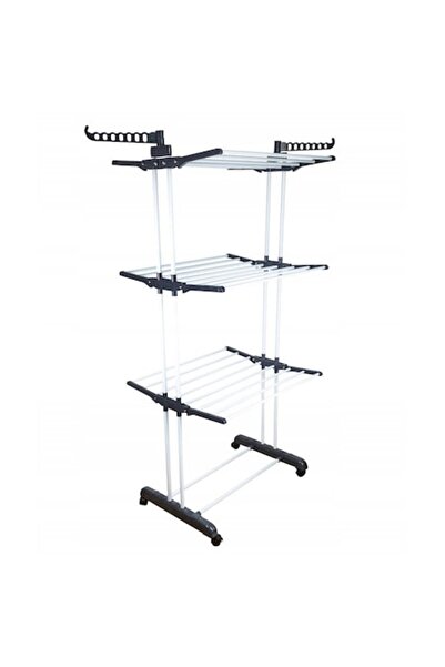 stuffix Uscător de rufe vertical cu suport pentru umeraș, înălțime 175 cm, negru