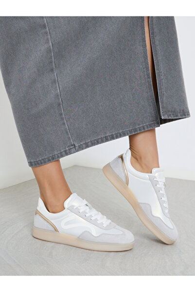 Styli Women Textured Contrast Panel Sneakers