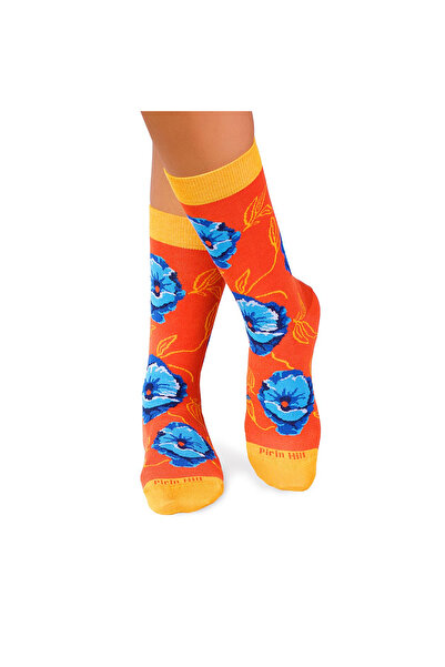 Pirin Hill Bamboo socks FINE BAMBOO Flowers ORANGE