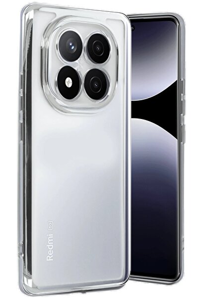 Khayra Xiaomi Redmi Note 14 Pro 5g Case Silicone with Lens - Silver-(5796) - Eszaoc6376-5207