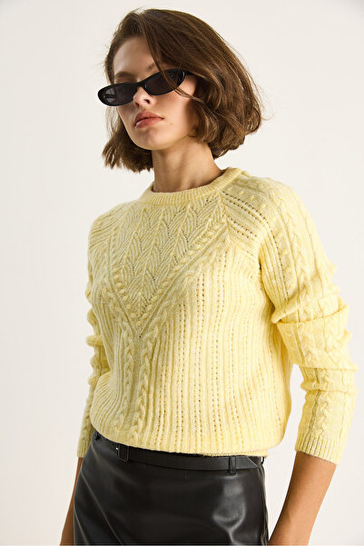 Bianco Lucci Women's Patterned Knitwear Sweater