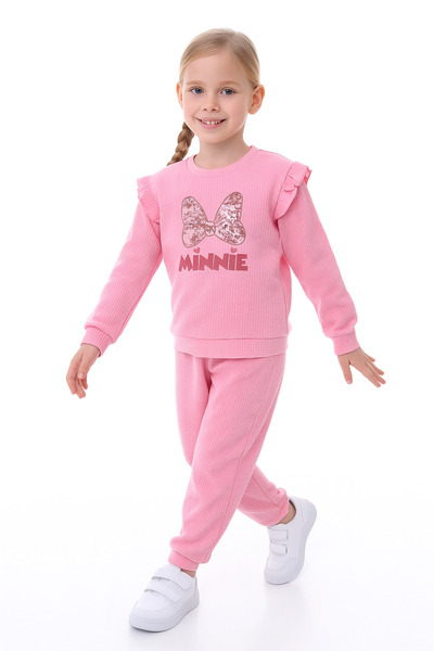 minikiss 3 Pcs Seasonal Printed Top and Bottom Girls' Two-Piece Set Comfortable and Flexible Fabric