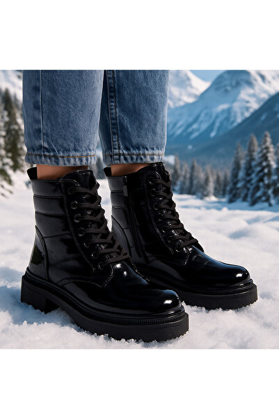 ich1one Mylriara Kadın Bağcıklı Fermuarlı Günlük Postal Bot 001207 Rugan