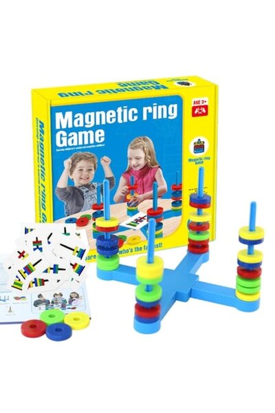 OEM Joc educativ din lemn cu inele magnetice, figuri geometrice, Montessori