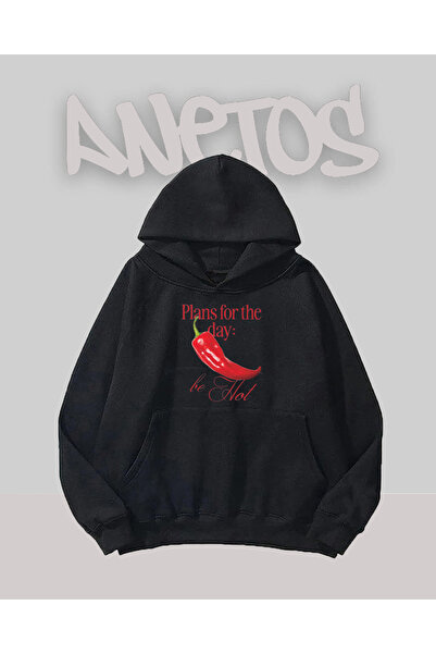 Anetos Designul fierbinte este negru față în față cu imprimeu Swea tricou