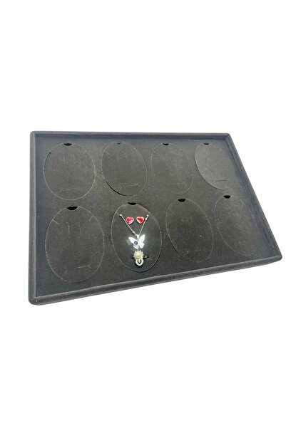 MeGass Dekor Suede Fabric Dakka Model Smoked Color 34-24 cm Set of Three Table Stand with Legs