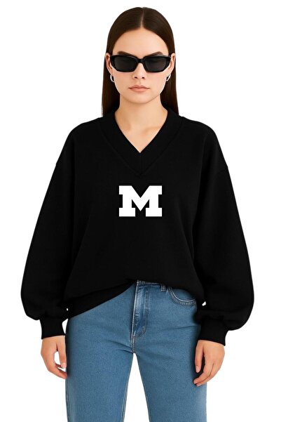 E-ROMA M ŠTAMPANA UNISEKS SWEATSHIRT SA V-IZREZOM