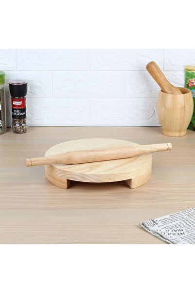 Danube Home Loretta 2-Piece Wooden Rolling Board & Pin Set – Durable Dough Roller for Home Baking