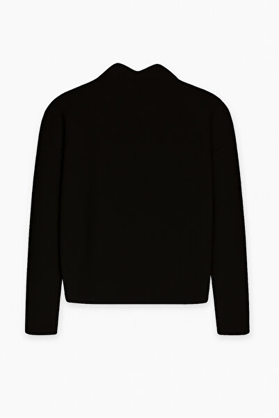 Amia&Co. Black Soft Textured Knit Cardigan with Accessory Detail