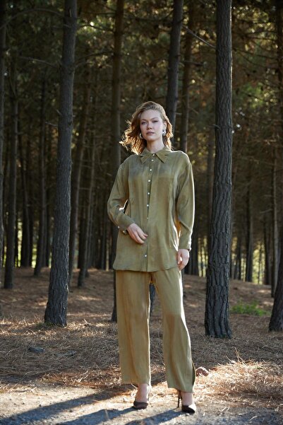 Moodbasic YAKA DETAYLI TAŞLANMIŞ İPEK TAKIM 2430-26K