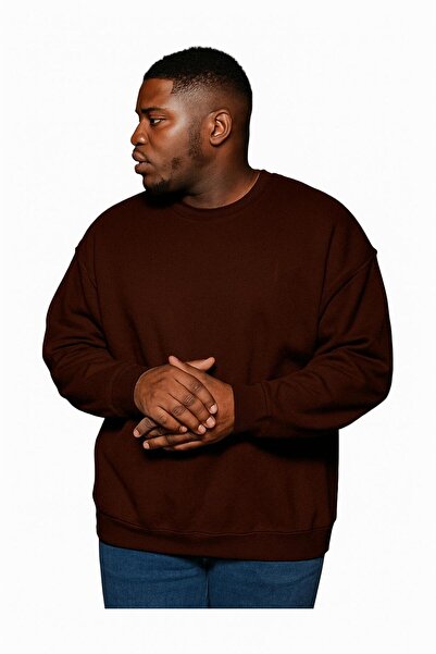 BENROMA Hanorac unisex mărime mare din bumbac pieptănat cu 3 fire