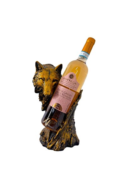 velve Pachet cu suport lup si sticla de vin Bottega rose, 750ml