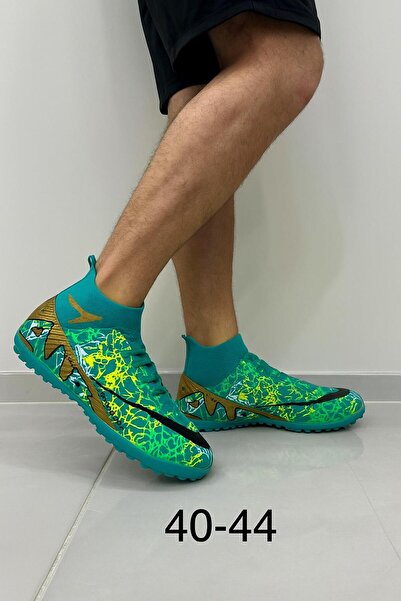 LALİGA Men's Turquoise Patterned Colorful Socks Ankle Carpet Field Shoes