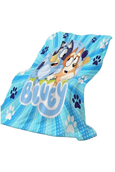 OEM Patura Flannel, albastra cu design Bluey si Bingo, 130x150cm